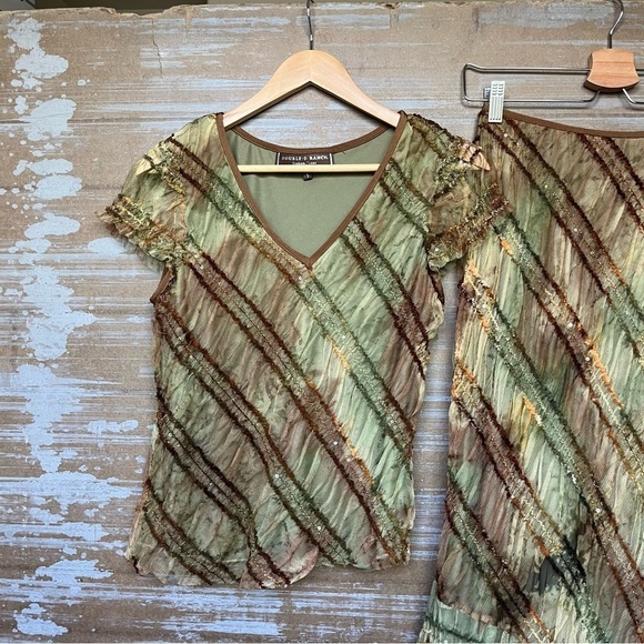 Double D Ranch Ruffle Ombre Striped Skirt Set NFR Western Rodeo Boho Womens S - Picture 2 of 8